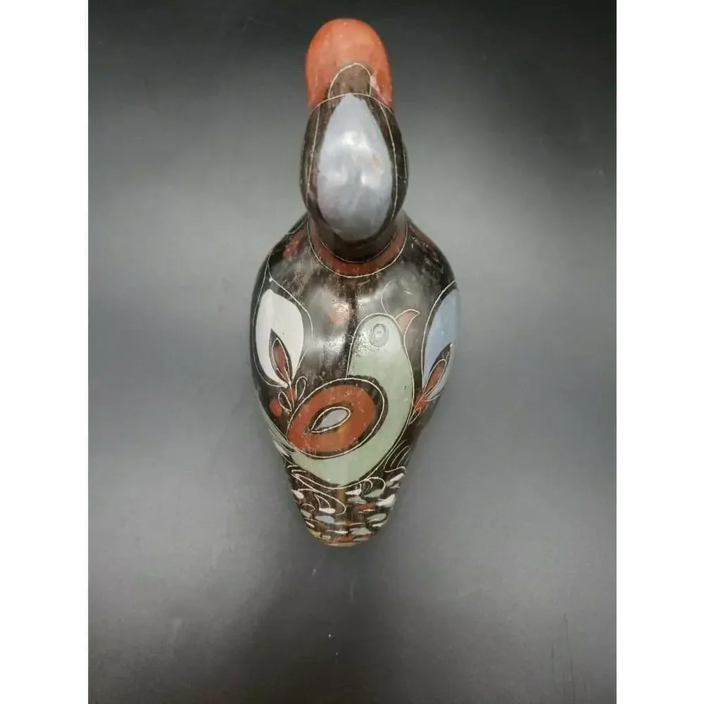 Vintage Ceramic Duck Mexico? Hand Painted/Made Folk Art Collectible